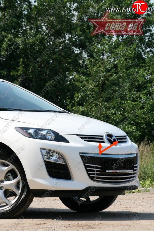 3 689 р. Декоративные элементы решетки радиатора Souz-96 (d16) Mazda CX-7 ER рестайлинг (2010-2012)  с доставкой в г. Пермь