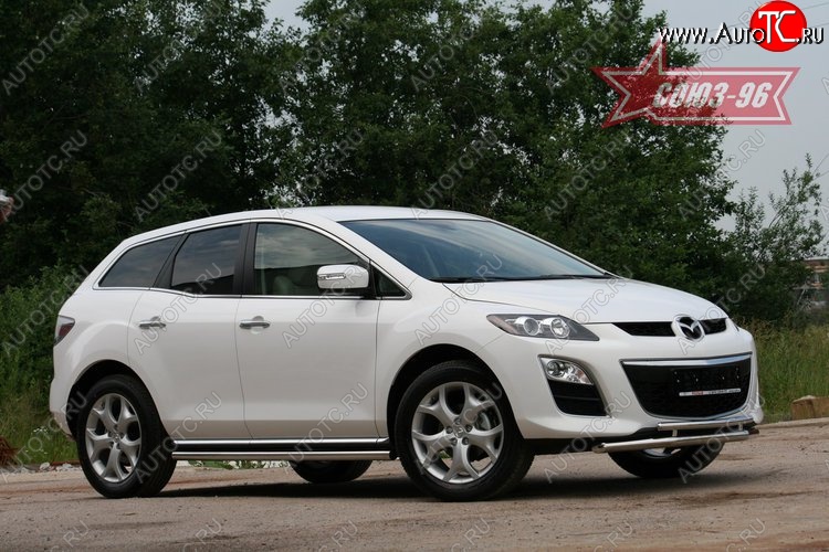 15 389 р. Защита переднего бампера двойная Souz-96 (d460/42)  Mazda CX-7  ER (2010-2012) рестайлинг  с доставкой в г. Пермь