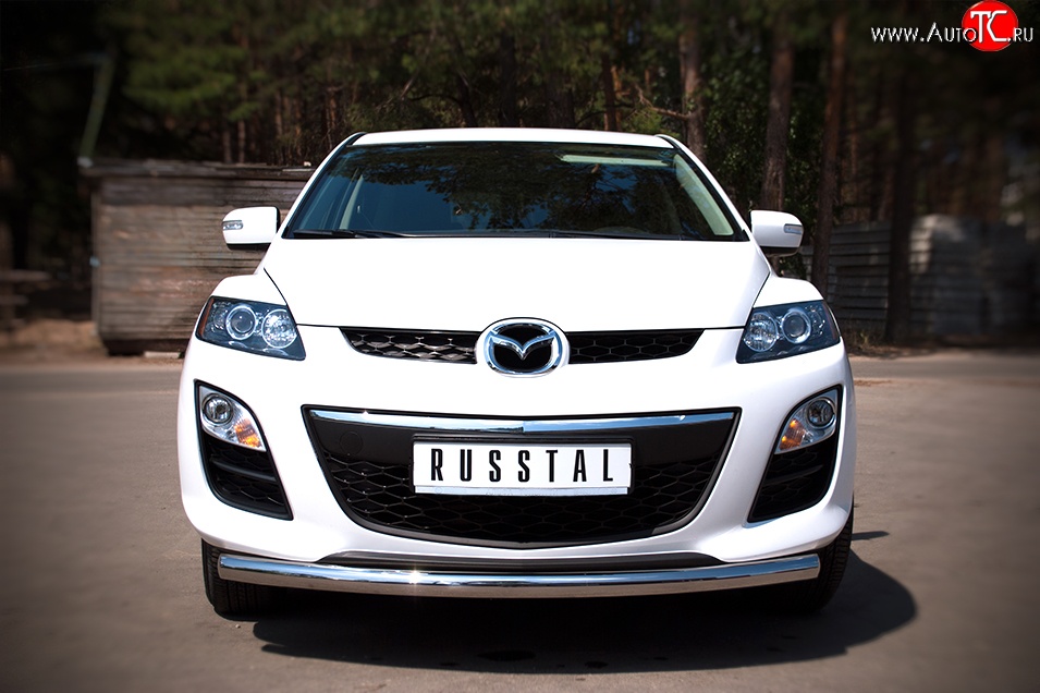 15 999 р. Одинарная защита переднего бампера диаметром 63 мм SLITKOFF  Mazda CX-7  ER (2010-2012) рестайлинг  с доставкой в г. Пермь