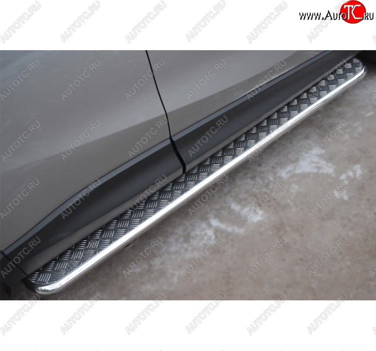 22 999 р. Широкая защита порогов с трубой диаметром 42 мм SLITKOFF v2 Mazda CX-7 ER рестайлинг (2010-2012)  с доставкой в г. Пермь