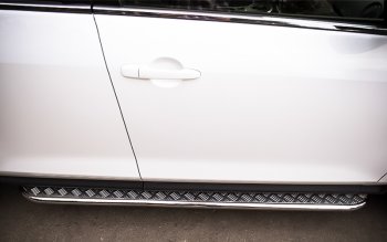 17 849 р. Широкая защита порогов с трубой диаметром 42 мм Russtal v3 Mazda CX-7 ER рестайлинг (2010-2012)  с доставкой в г. Пермь. Увеличить фотографию 2