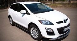 70 999 р. Защита порогов из круглой трубы диаметром 63 мм Russtal Mazda CX-7 ER рестайлинг (2010-2012) (Защита порогов с со скосами на торцах (вариант 1))  с доставкой в г. Пермь. Увеличить фотографию 6