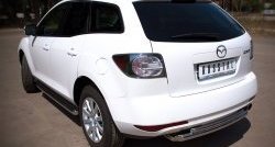 17 999 р. Защита заднего бампера (Ø63 и 42 мм, нержавейка) SLITKOFF  Mazda CX-7  ER (2010-2012) рестайлинг  с доставкой в г. Пермь. Увеличить фотографию 4