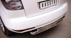 18 699 р. Защита заднего бампера (Ø76 и 42 мм, нержавейка) SLITKOFF  Mazda CX-7  ER (2010-2012) рестайлинг  с доставкой в г. Пермь. Увеличить фотографию 2