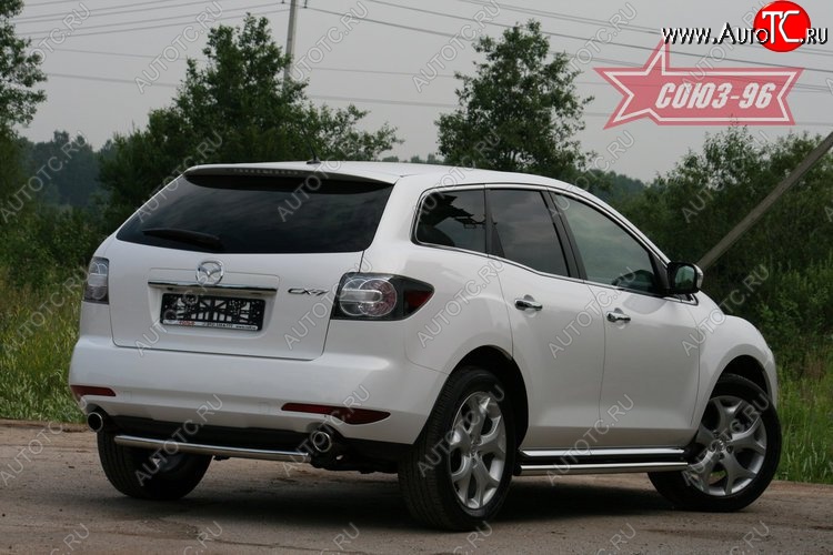 9 314 р. Защита заднего бампера Souz-96 (d60) Mazda CX-7 ER рестайлинг (2010-2012)  с доставкой в г. Пермь