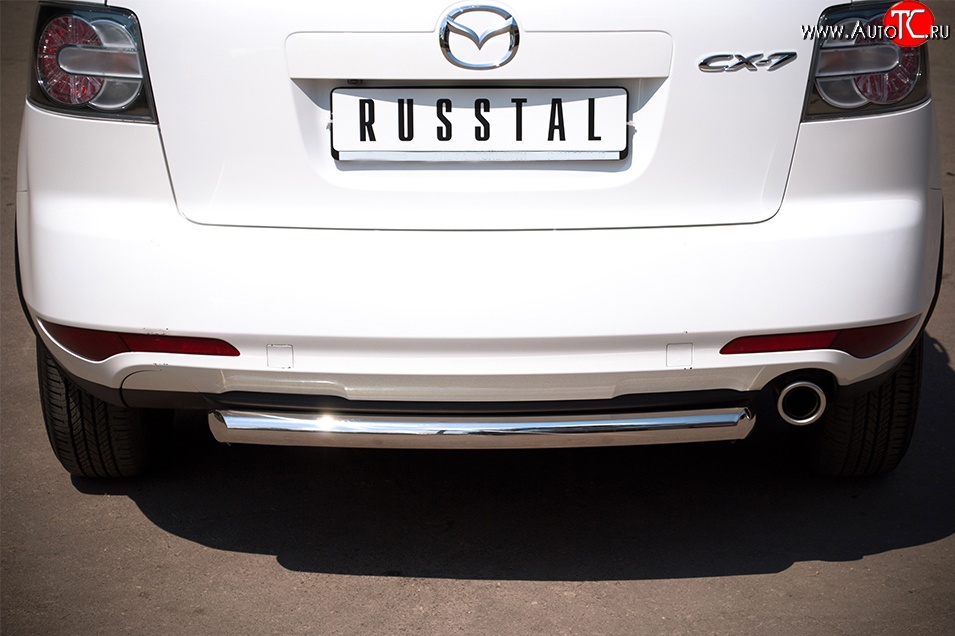 14 799 р. Одинарная защита заднего бампера из трубы диаметром 63 мм SLITKOFF Mazda CX-7 ER рестайлинг (2010-2012)  с доставкой в г. Пермь