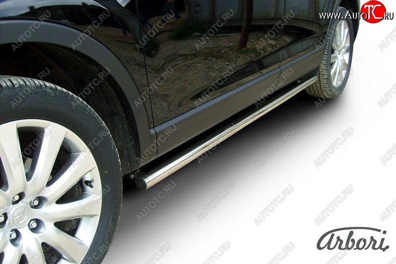 11 609 р. Защита штатных порогов Arbori (нержавейка, d57 mm). Mazda CX-9 TB дорестайлинг (2007-2009)  с доставкой в г. Пермь
