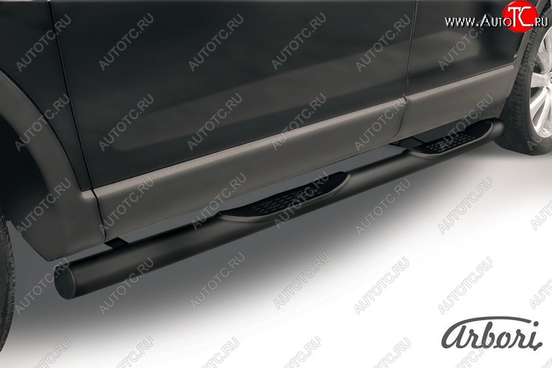 9 989 р. Защита штатных порогов Arbori (с проступью, черная, d76 mm). Mazda CX-9 TB дорестайлинг (2007-2009)  с доставкой в г. Пермь