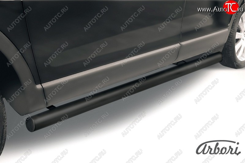 6 569 р. Защита штатных порогов Arbori (черная, d76 mm). Mazda CX-9 TB дорестайлинг (2007-2009)  с доставкой в г. Пермь