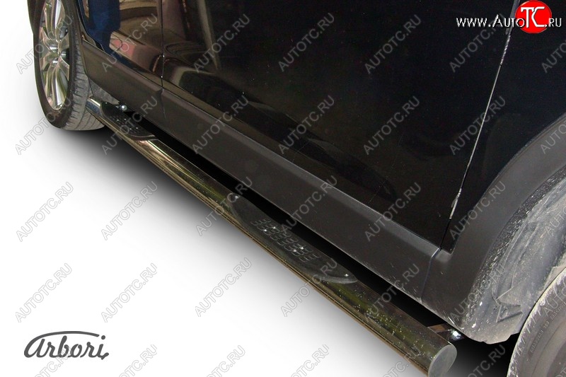 14 579 р. Защита штатных порогов Arbori (с проступью, нержавейка, d76 mm). Mazda CX-9 TB дорестайлинг (2007-2009)  с доставкой в г. Пермь