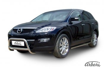 30 059 р. Защита переднего бампера Arbori (низкая, нержавейка, 1 труба d57 mm).  Mazda CX-9  TB (2007-2012) дорестайлинг, 1-ый рестайлинг  с доставкой в г. Пермь. Увеличить фотографию 2
