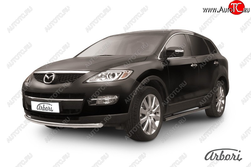 11 609 р. Защита переднего бампера Arbori (нержавейка, 1 труба d57 mm). Mazda CX-9 TB дорестайлинг (2007-2009)  с доставкой в г. Пермь