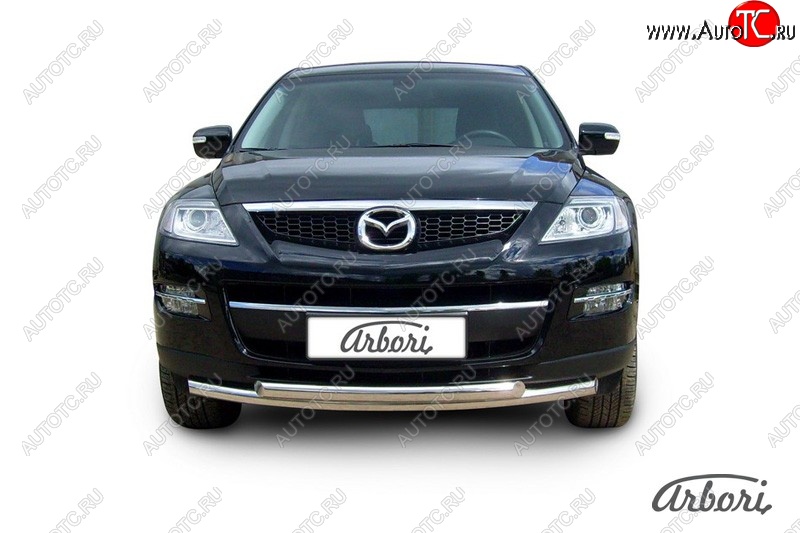 25 999 р. Защита переднего бампера Arbori (нержавейка, 2 трубы d57 и 57 mm) Mazda CX-9 TB дорестайлинг (2007-2009)  с доставкой в г. Пермь