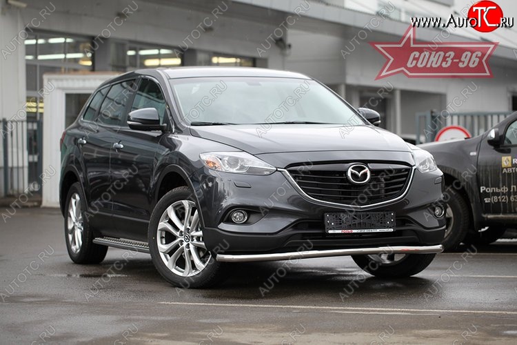 18 179 р. Защита переднего бампера одинарная Souz-96 Premium (d60) Mazda CX-9 TB дорестайлинг (2007-2009)  с доставкой в г. Пермь
