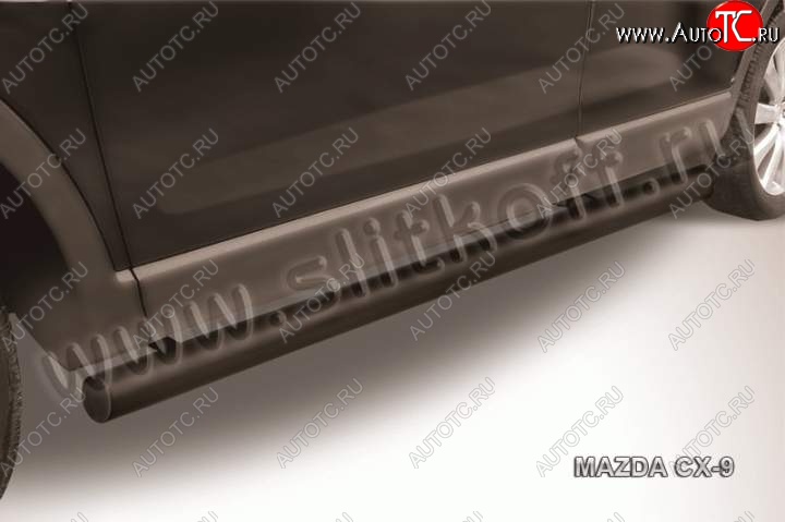 10 649 р. Защита порогов Slitkoff Mazda CX-9 TB дорестайлинг (2007-2009) (Цвет: серебристый)  с доставкой в г. Пермь