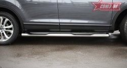 24 569 р. Защита порогов с проступью Souz-96 (d76)  Mazda CX-9  TB (2007-2009) дорестайлинг  с доставкой в г. Пермь. Увеличить фотографию 2