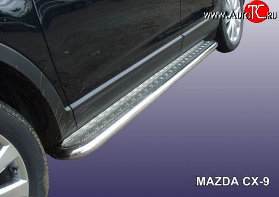 16 999 р. Широкая защита порогов Slitkoff Mazda CX-9 TB дорестайлинг (2007-2009)  с доставкой в г. Пермь