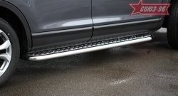 25 244 р. Защита порогов с листом рестайлинг Souz-96 (d60).  Mazda CX-9  TB (2007-2009) дорестайлинг  с доставкой в г. Пермь. Увеличить фотографию 2