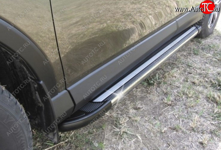 11 299 р. Пороги алюминиевые Slitkoff  Mazda CX-5  KE (2015-2017) рестайлинг (Luxe Black)  с доставкой в г. Пермь