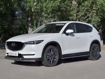 17 999 р. Защита переднего бампера (2 трубыØ42 мм, нержавейка) SLITKOFF Mazda CX-5 KF (2016-2025)  с доставкой в г. Пермь. Увеличить фотографию 2
