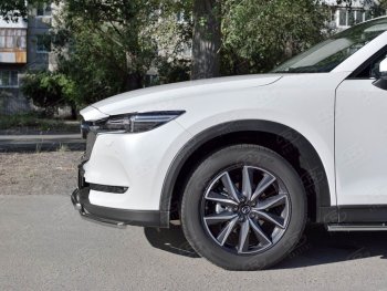 17 999 р. Защита переднего бампера (2 трубыØ42 мм, нержавейка) SLITKOFF Mazda CX-5 KF (2016-2025)  с доставкой в г. Пермь. Увеличить фотографию 3