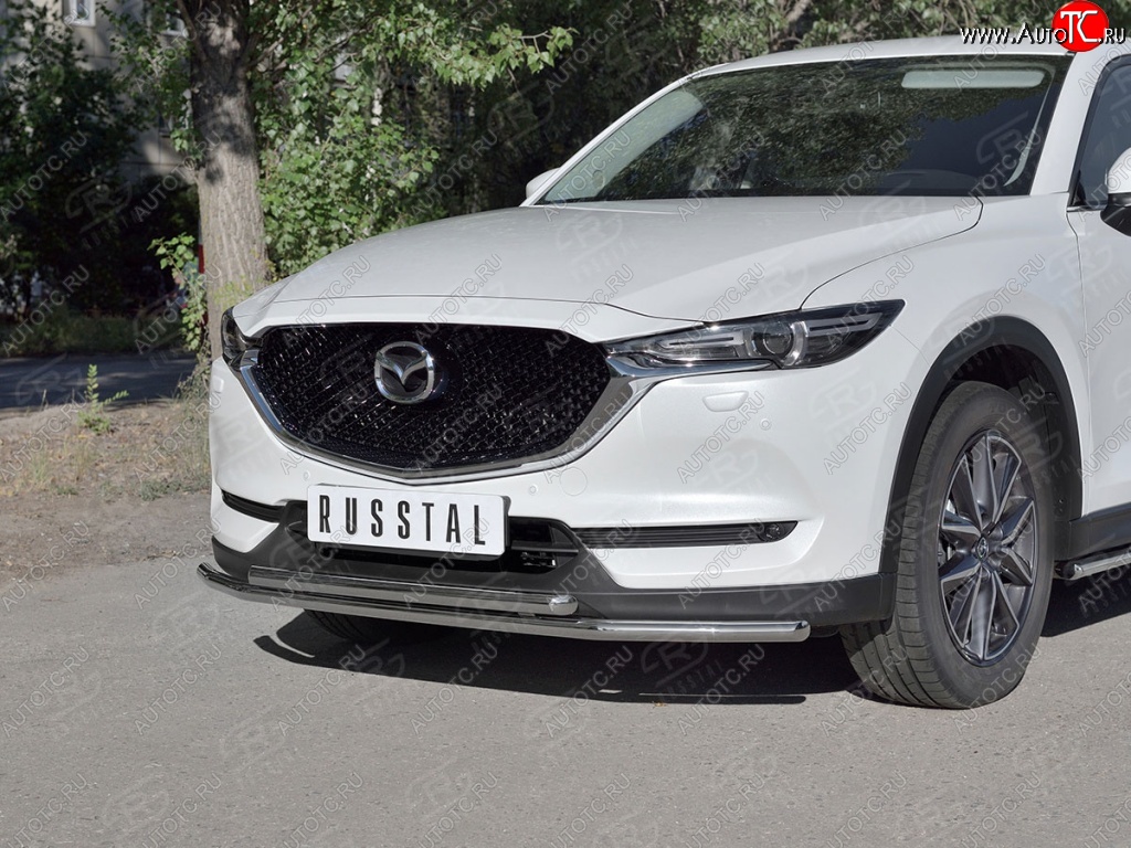 17 999 р. Защита переднего бампера (2 трубыØ42 мм, нержавейка) SLITKOFF Mazda CX-5 KF (2016-2025)  с доставкой в г. Пермь