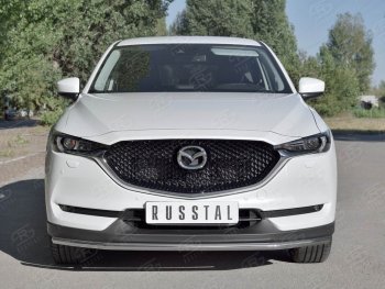 16 649 р. Защита переднего бампера (Ø42 мм, нержавейка) SLITKOFF  Mazda CX-5  KF (2016-2025)  с доставкой в г. Пермь. Увеличить фотографию 2