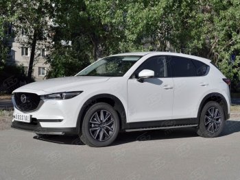 16 649 р. Защита переднего бампера (Ø42 мм, нержавейка) SLITKOFF  Mazda CX-5  KF (2016-2025)  с доставкой в г. Пермь. Увеличить фотографию 3