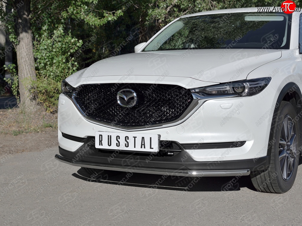 16 649 р. Защита переднего бампера (Ø42 мм, нержавейка) SLITKOFF  Mazda CX-5  KF (2016-2025)  с доставкой в г. Пермь