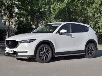 20 749 р. Защита переднего бампера (2 трубыØ63 и 42 мм, нержавейка) SLITKOFF Mazda CX-5 KF (2016-2025)  с доставкой в г. Пермь. Увеличить фотографию 2
