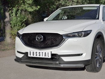 20 749 р. Защита переднего бампера (2 трубыØ63 и 42 мм, нержавейка) SLITKOFF Mazda CX-5 KF (2016-2025)  с доставкой в г. Пермь. Увеличить фотографию 3