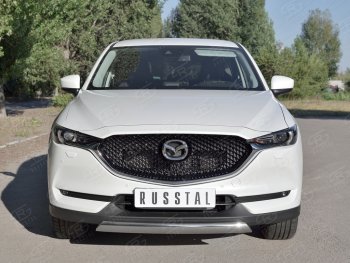 11 599 р. Защита переднего бампера из овальной трубы диаметром 75x42 мм Russtal Mazda CX-5 KF (2016-2025)  с доставкой в г. Пермь. Увеличить фотографию 2