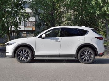 24 649 р. Широкая защита порогов с трубой диаметром 42 мм SLITKOFF v1  Mazda CX-5  KF (2016-2025)  с доставкой в г. Пермь. Увеличить фотографию 3