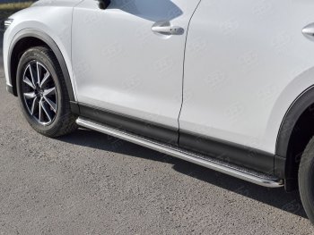 22 999 р. Широкая защита порогов с трубой диаметром 42 мм SLITKOFF v2  Mazda CX-5  KF (2016-2025)  с доставкой в г. Пермь. Увеличить фотографию 3