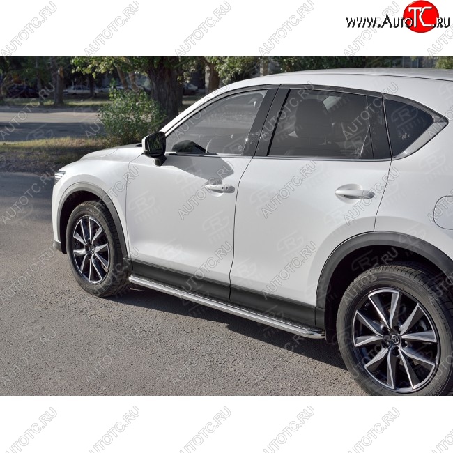22 999 р. Широкая защита порогов с трубой диаметром 42 мм SLITKOFF v2  Mazda CX-5  KF (2016-2025)  с доставкой в г. Пермь
