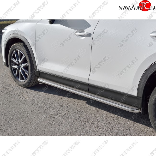 35 549 р. Широкая защита порогов с трубой диаметром 42 мм SLITKOFF v3  Mazda CX-5  KF (2016-2025)  с доставкой в г. Пермь