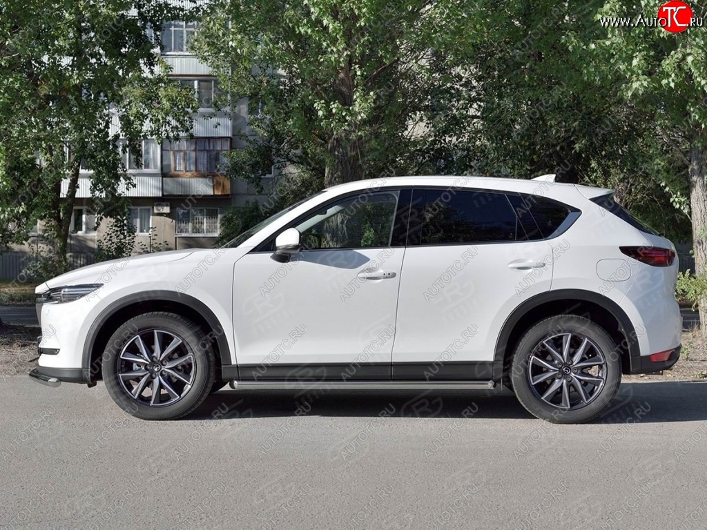 19 999 р. Защита порогов из круглой трубы диаметром 63 мм SLITKOFF v1  Mazda CX-5  KF (2016-2025)  с доставкой в г. Пермь