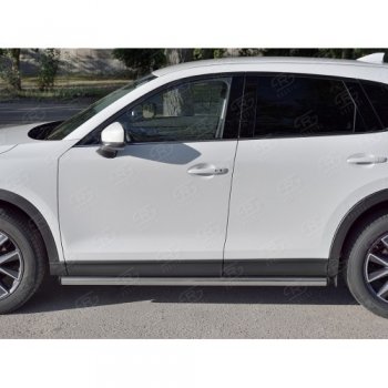 18 799 р. Защита порогов из круглой трубы диаметром 63 мм SLITKOFF v2  Mazda CX-5  KF (2016-2025)  с доставкой в г. Пермь. Увеличить фотографию 2