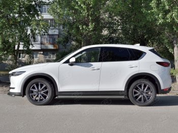 18 799 р. Защита порогов из круглой трубы диаметром 63 мм SLITKOFF v2  Mazda CX-5  KF (2016-2025)  с доставкой в г. Пермь. Увеличить фотографию 3
