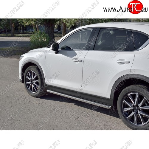 19 999 р. Защита порогов из круглой трубы диаметром 63 мм SLITKOFF v3  Mazda CX-5  KF (2016-2025)  с доставкой в г. Пермь