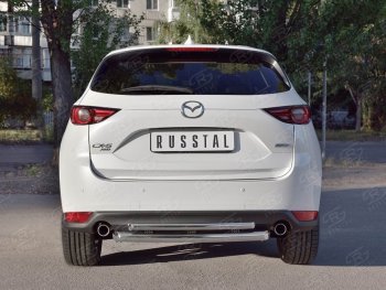 16 649 р. Защита заднего бампера (Ø63 и 42 мм, нержавейка) SLITKOFF  Mazda CX-5  KF (2016-2025)  с доставкой в г. Пермь. Увеличить фотографию 2