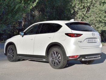 16 649 р. Защита заднего бампера (Ø63 и 42 мм, нержавейка) SLITKOFF  Mazda CX-5  KF (2016-2025)  с доставкой в г. Пермь. Увеличить фотографию 3