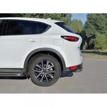12 349 р. Защита заднего бампера (Ø63 мм дуга, нержавейка) SLITKOFF  Mazda CX-5  KF (2016-2025)  с доставкой в г. Пермь. Увеличить фотографию 2