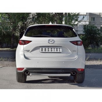 12 349 р. Защита заднего бампера (Ø63 мм дуга, нержавейка) SLITKOFF  Mazda CX-5  KF (2016-2025)  с доставкой в г. Пермь. Увеличить фотографию 3