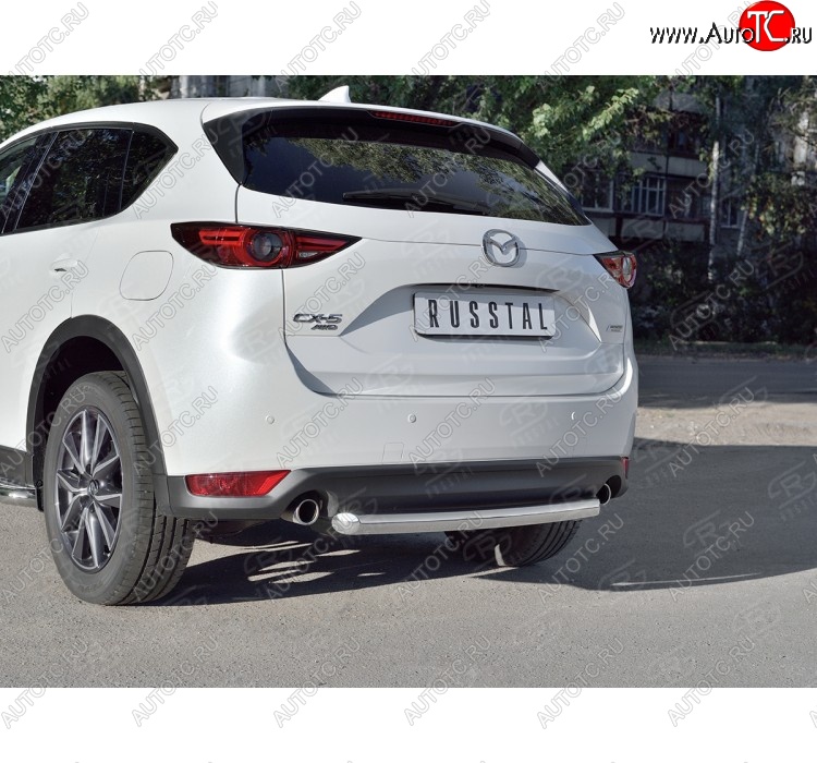 12 349 р. Защита заднего бампера (Ø63 мм дуга, нержавейка) SLITKOFF  Mazda CX-5  KF (2016-2025)  с доставкой в г. Пермь