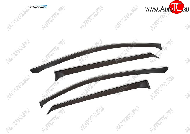 3 999 р. Дефлекторы окон с хромированым молдингом CHROMEX Mazda CX-5 KF (2016-2025)  с доставкой в г. Пермь
