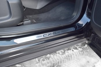 2 499 р. Пороги накладки дверей Petroil Tuning  Mazda CX-5  KF (2016-2025)  с доставкой в г. Пермь. Увеличить фотографию 2
