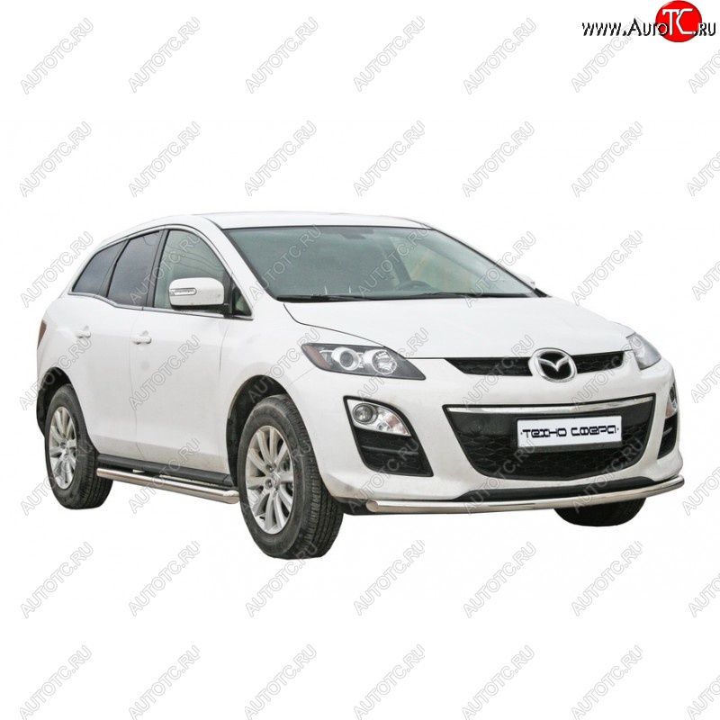 30 999 р. Защита порогов ТехноСфера (Техно Сфера) Люкс (нержавейка, d63.5 mm) Mazda CX-7 ER дорестайлинг (2006-2010)  с доставкой в г. Пермь