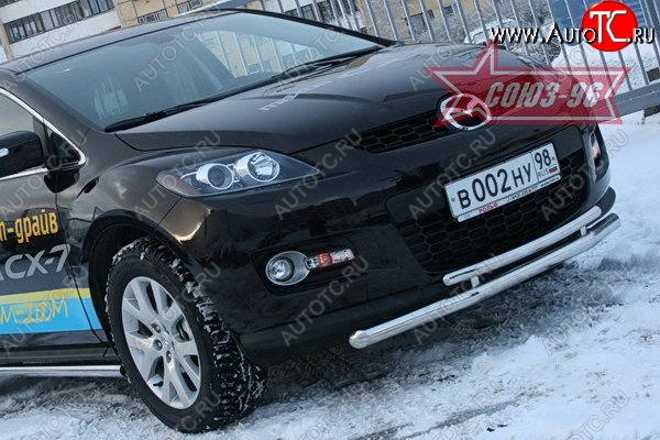 16 064 р. Защита переднего бампера двойная Souz-96 (d460/42) Mazda CX-7 ER дорестайлинг (2006-2010)  с доставкой в г. Пермь