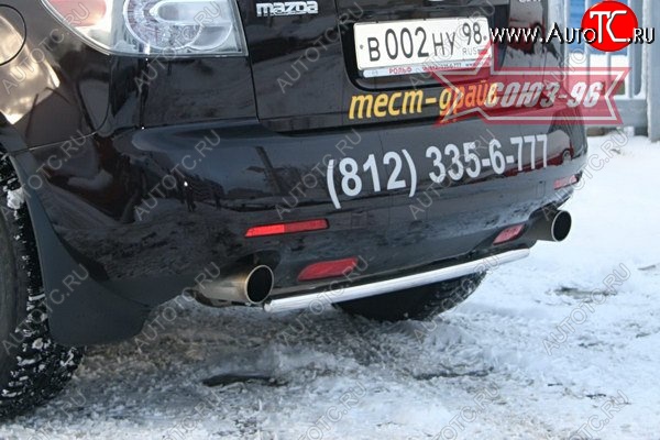 9 314 р. Защита заднего бампера Souz-96 (d42) Mazda CX-7 ER дорестайлинг (2006-2010)  с доставкой в г. Пермь